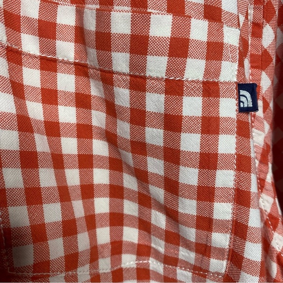The Northface Vintage Orange and white COTTON durable button down shirt SZ-XXL - Picture 7 of 8